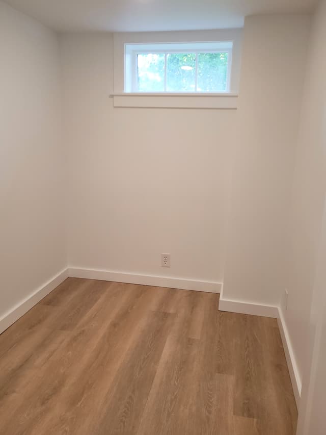 A warm-toned hardwood floor.